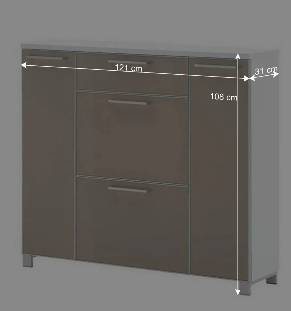 Garderobenkombination Srocca in Taupe Glas beschichtet (dreiteilig)^Wohnen Hot