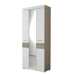 Garderobenmöbel Set Brosgo in Weiß und Silbereiche (fünfteilig)^Wohnen Outlet