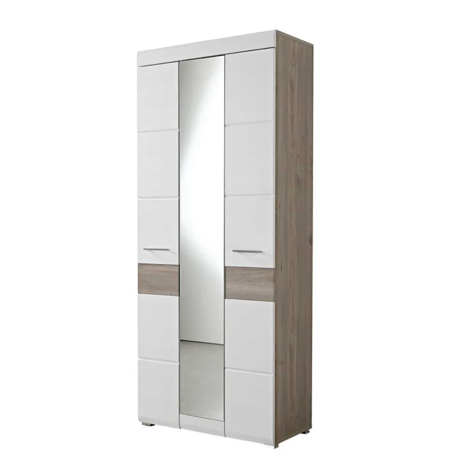 Garderobenmöbel Set Brosgo in Weiß und Silbereiche (fünfteilig)^Wohnen Outlet