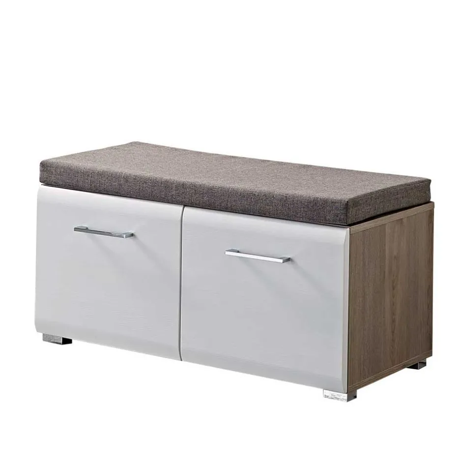 Garderobenmöbel Set Brosgo in Weiß und Silbereiche (fünfteilig)^Wohnen Outlet