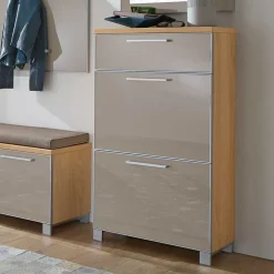 Garderobenmöbel Set Diecca in Taupe Glas beschichtet (fünfteilig)^Wohnen New