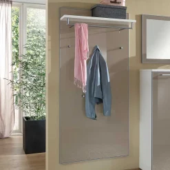 Garderobenmöbel Set Srocca in Taupe Glas beschichtet (dreiteilig)^Wohnen Sale