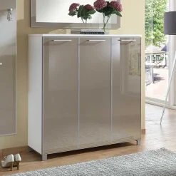 Garderobenmöbel Set Srocca in Taupe Glas beschichtet (dreiteilig)^Wohnen Sale