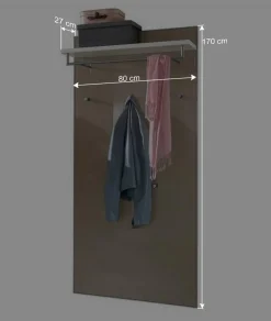 Garderobenmöbel Set Srocca in Taupe Glas beschichtet (dreiteilig)^Wohnen Sale