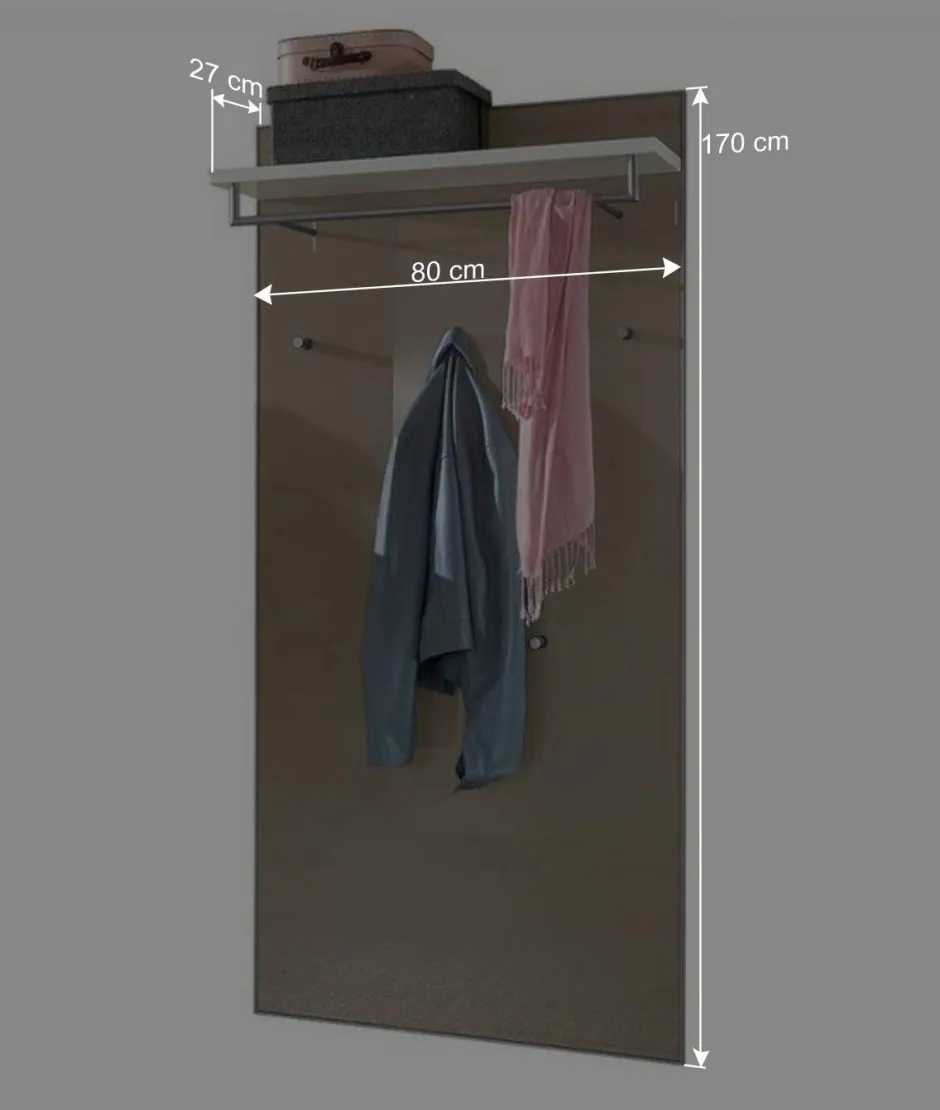 Garderobenmöbel Set Srocca in Taupe Glas beschichtet (dreiteilig)^Wohnen Sale
