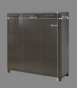 Garderobenmöbel Set Srocca in Taupe Glas beschichtet (dreiteilig)^Wohnen Sale