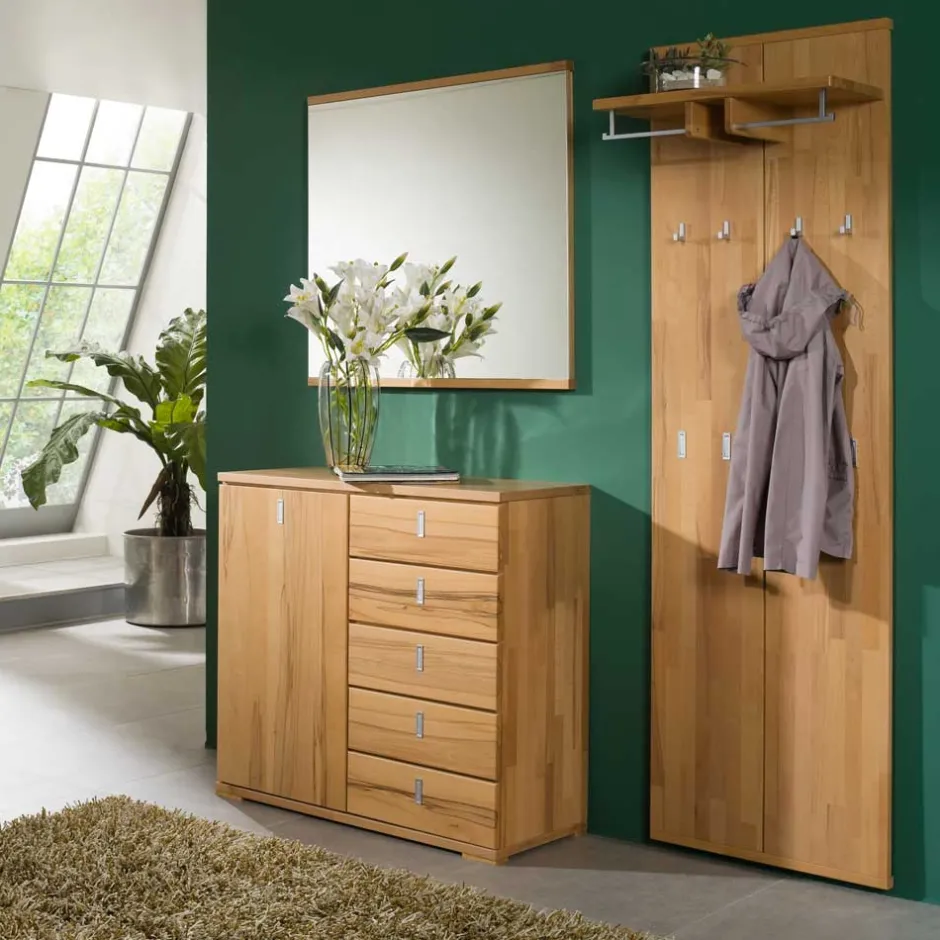 Garderobenmöbel Set Wislama aus Kernbuche (dreiteilig)^Wohnen Discount