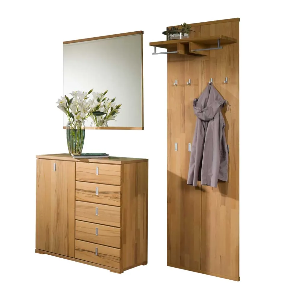 Garderobenmöbel Set Wislama aus Kernbuche (dreiteilig)^Wohnen Discount