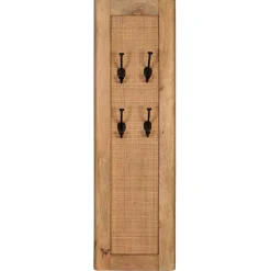 Wohnen Garderobenpaneel aus Holz & Rattan Geflecht - Lazianus