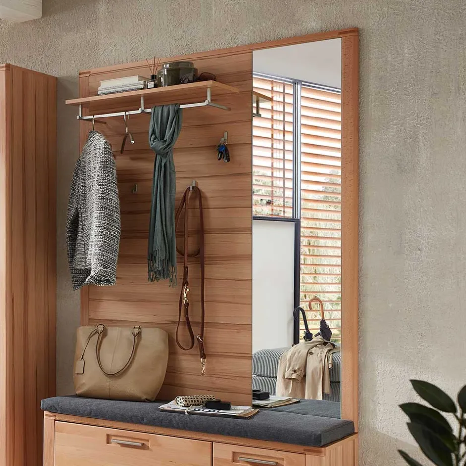 Garderobenpaneel mit Spiegel in Kernbuche - Viktorion^Wohnen Clearance