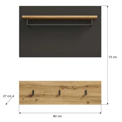 Garderobenpaneel und Hakenleiste Set - Norja (zweiteilig)^Wohnen New