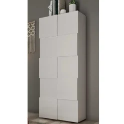 Wohnen Garderobenschrank in Weiß hochglänzend - Castalla