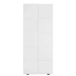 Wohnen Garderobenschrank in Weiß hochglänzend - Castalla