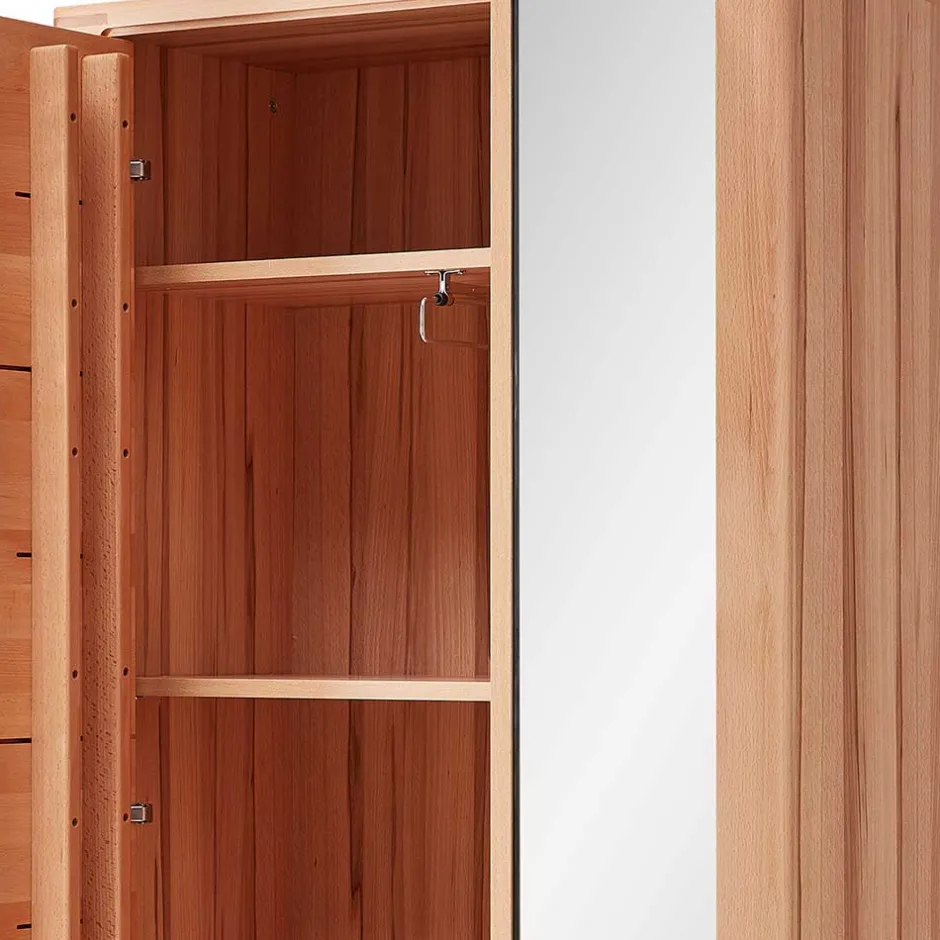 Garderobenschrank mit Spiegel in Kernbuche - Viktorion^Wohnen Sale