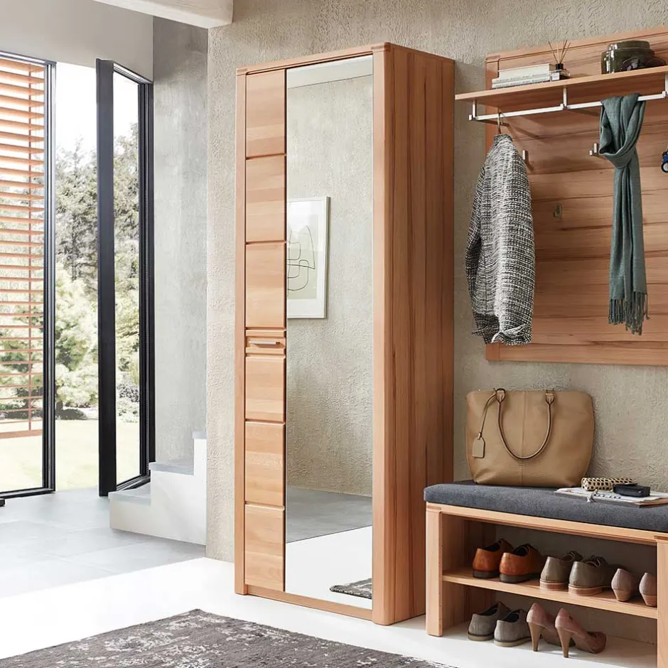 Garderobenschrank mit Spiegel in Kernbuche - Viktorion^Wohnen Sale