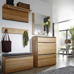 Garderobenset Leyrina aus Kernbuche Massivholz (fünfteilig)^Wohnen Online