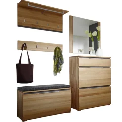 Garderobenset Leyrina aus Kernbuche Massivholz (fünfteilig)^Wohnen Online