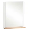 Garderobenspiegel mit Ablage in Weiß & Eiche - Goliat^Wohnen New