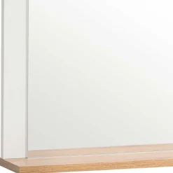 Garderobenspiegel mit Ablage in Weiß & Eiche - Goliat^Wohnen New
