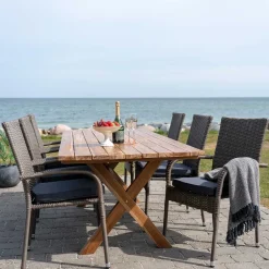 Wohnen Garten Altholztisch Teak & Stühle - Bataia (siebenteilig)