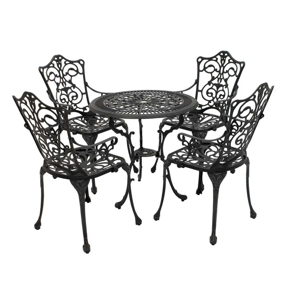 Wohnen Garten Aluguss Sitzgruppe für 4 Personen - Berucas (fünfteilig)