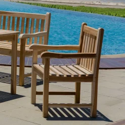 Garten Armlehnstuhl aus Teak Massivholz - Klahuma^Wohnen Discount