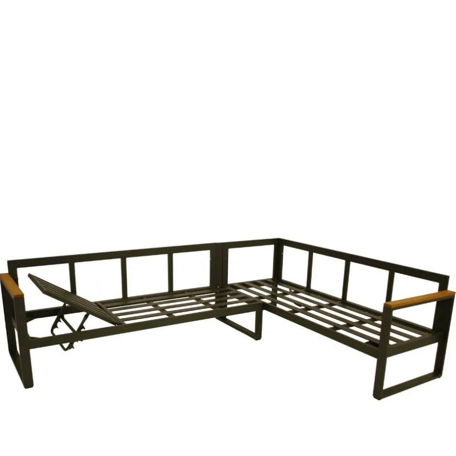 Wohnen Garten Ecksofa und Tisch Set - Asmatio (zweiteilig)