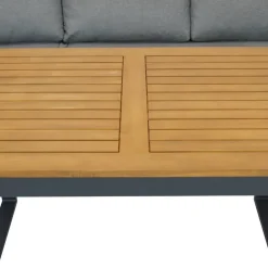 Wohnen Garten Ecksofa und Tisch Set - Asmatio (zweiteilig)