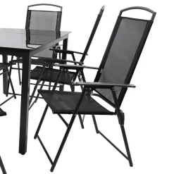 Wohnen Garten Essgruppe in Schwarz - Kameron (siebenteilig)