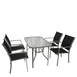 Wohnen Garten Glastisch & Armlehnstühle - Anota (fünfteilig)