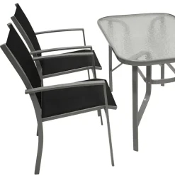 Wohnen Garten Glastisch & Armlehnstühle - Anota (fünfteilig)