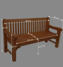 Wohnen Garten Holzbank mit drei Sitzplätzen - Shanna