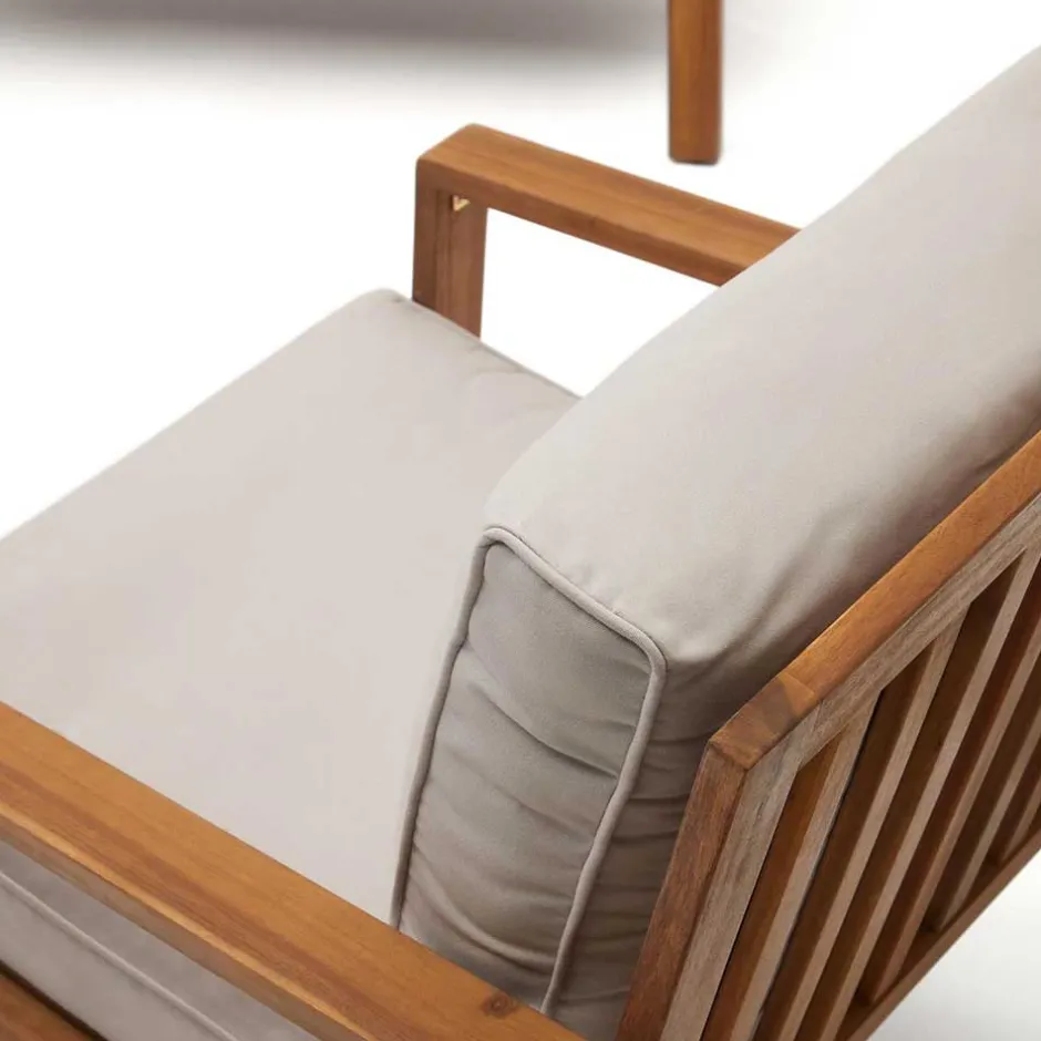 Wohnen Garten Lounge Sitzgruppe aus Massivholz - Lititia (vierteilig)