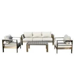 Garten Lounge-Garnitur in Grau - Georgi (vierteilig)^Wohnen Outlet