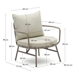 Garten Lounge-Sessel in Flieder aus Metall - Azalao^Wohnen Online
