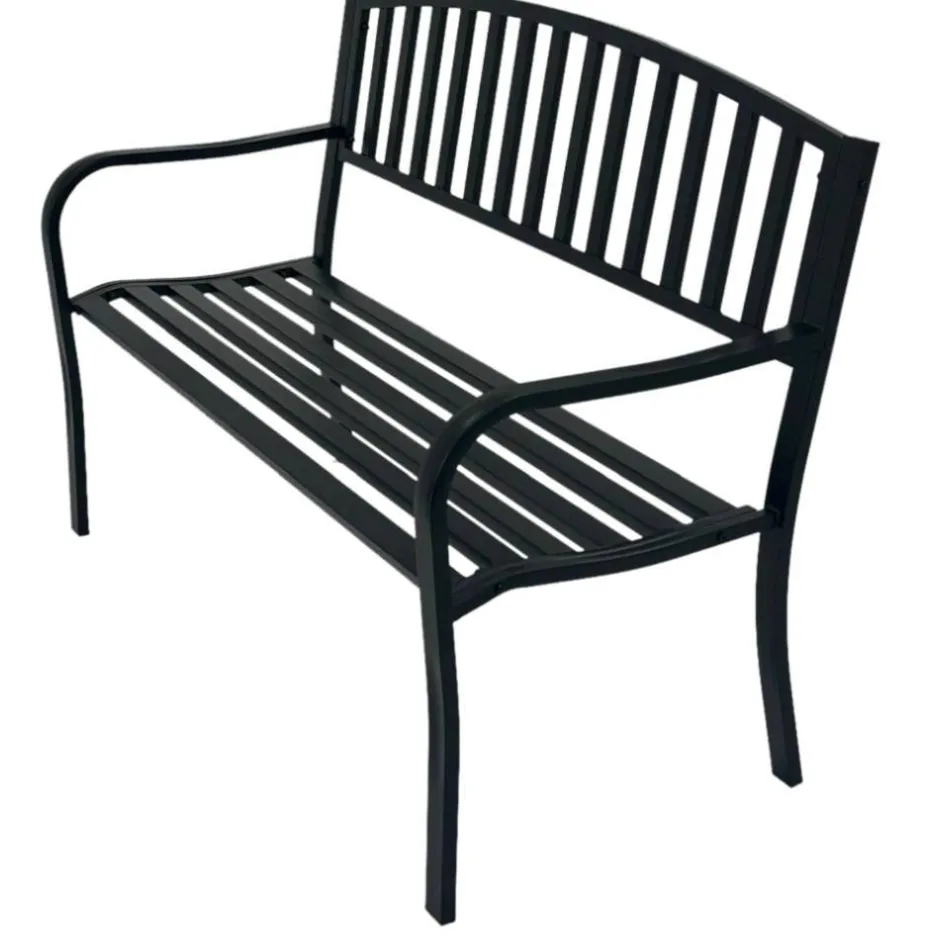 Wohnen Garten Metallbank in Schwarz - Canpur