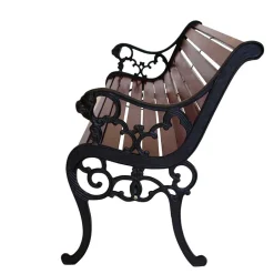 Wohnen Garten Sitzbank Espresso aus Gusseisen