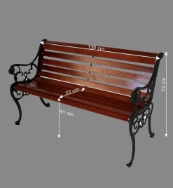 Wohnen Garten Sitzbank Espresso aus Gusseisen