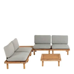 Wohnen Garten Sitzgruppe aus Akazie massiv - Emeziano (fünfteilig)