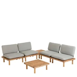 Wohnen Garten Sitzgruppe aus Akazie massiv - Emeziano (fünfteilig)