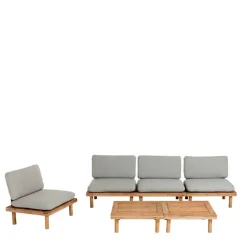 Wohnen Garten Sitzgruppe aus Akazie massiv - Emeziano (fünfteilig)