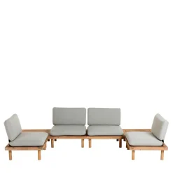 Wohnen Garten Sitzgruppe aus Akazie massiv - Emeziano (fünfteilig)