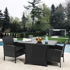 Wohnen Garten Sitzgruppe aus grauem Polyrattan - Ambon (dreiteilig)