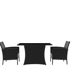 Wohnen Garten Sitzgruppe aus grauem Polyrattan - Ambon (dreiteilig)