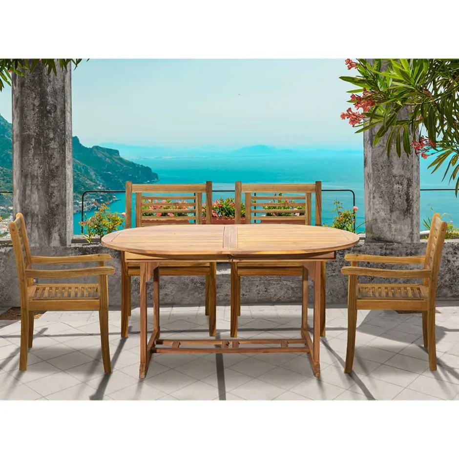 Wohnen Garten Sitzgruppe aus Massivholz - Uratenda (fünfteilig)