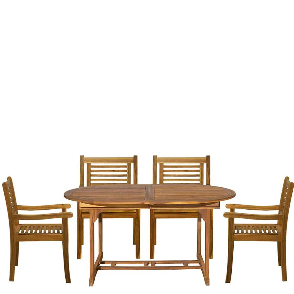 Wohnen Garten Sitzgruppe aus Massivholz - Uratenda (fünfteilig)