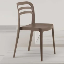 Wohnen Garten Stapelstuhl in Taupe - Stanford (4er Set)