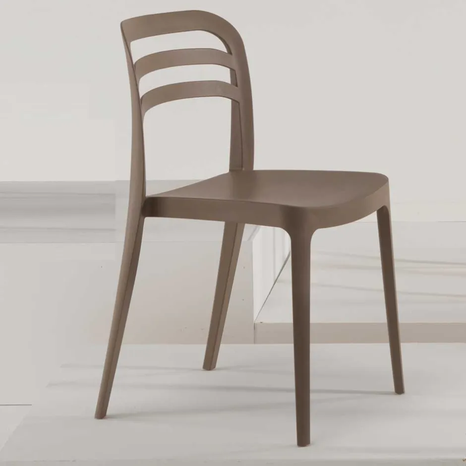 Wohnen Garten Stapelstuhl in Taupe - Stanford (4er Set)