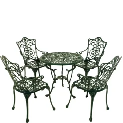 Garten Tischgruppe in Dunkelgrün - Corgova (fünfteilig)^Wohnen Outlet