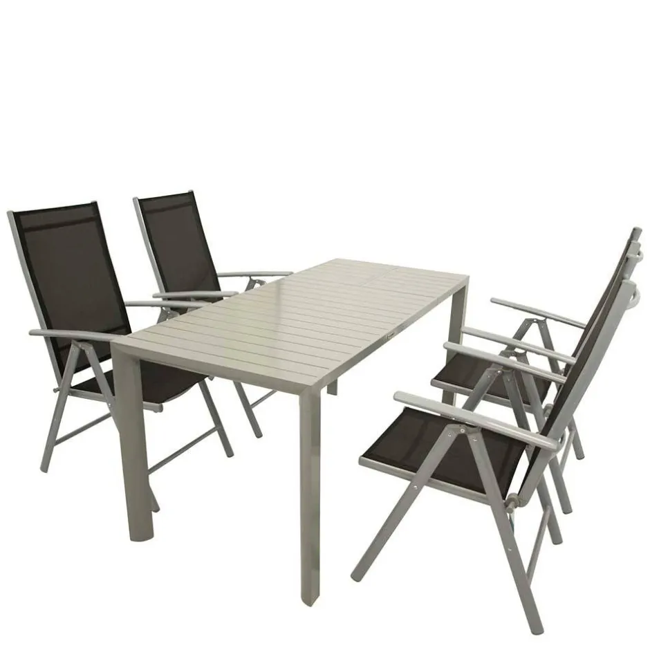 Garten Tischgruppe in Silbergrau - Pratina (fünfteilig)^Wohnen Hot